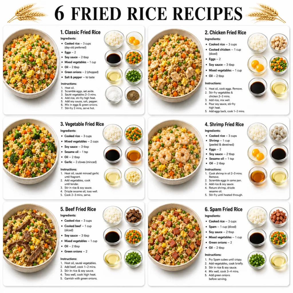 A vibrant bowl of classic fried rice with visible scrambled egg green peas diced carrots and hints of soy sauce ready to