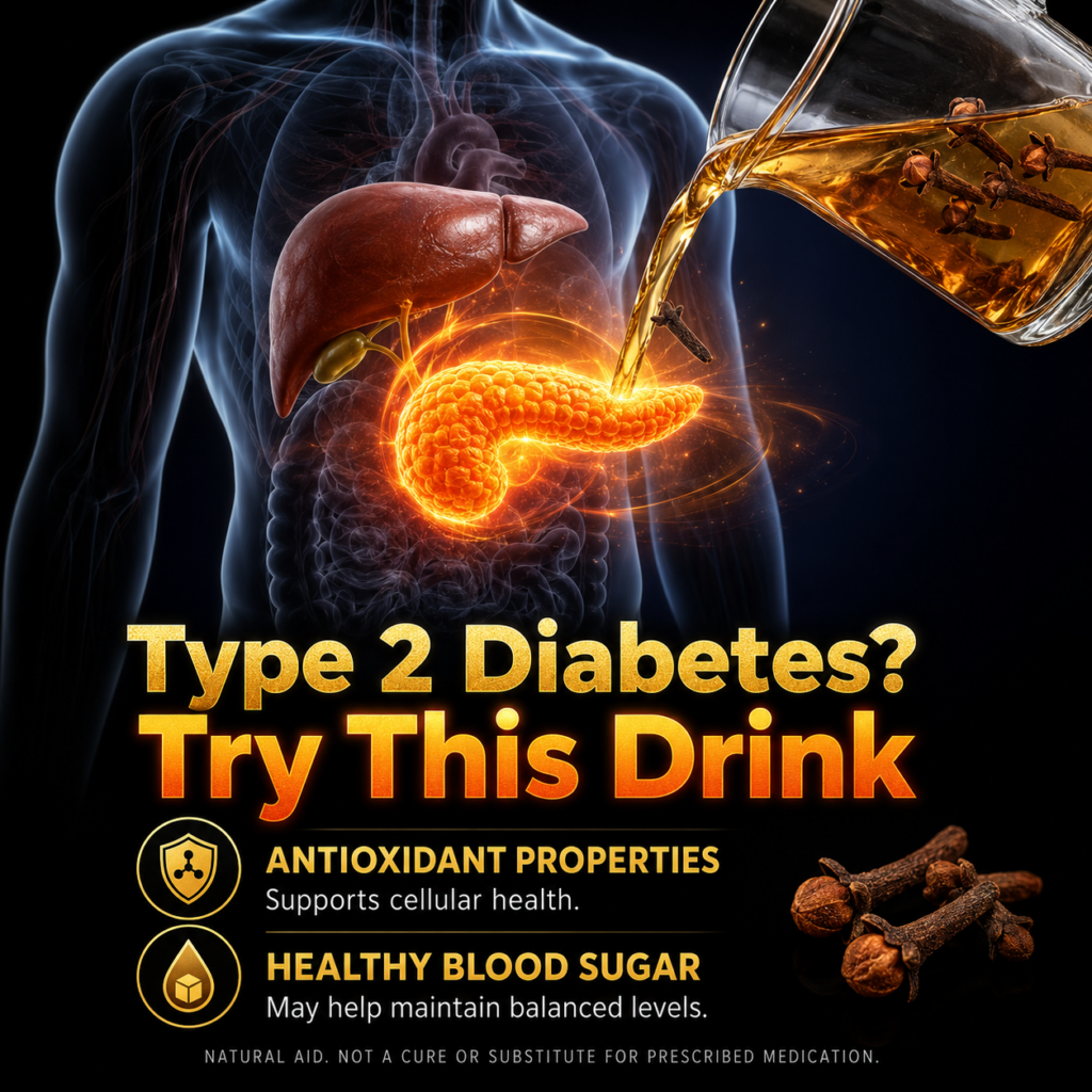 A translucent human torso with a glowing pancreas and liver with a pitcher pouring clove water onto the pancreas with te