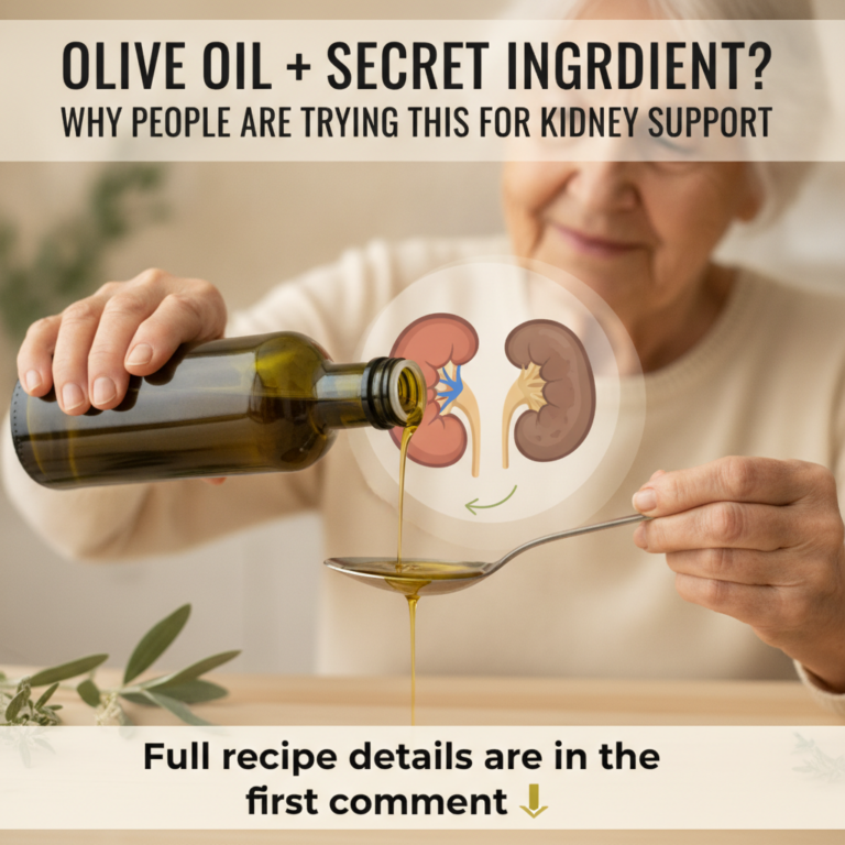 Elderly person s hands pouring olive oil from a dark green glass bottle into a silver spoon with a small olive branch ne