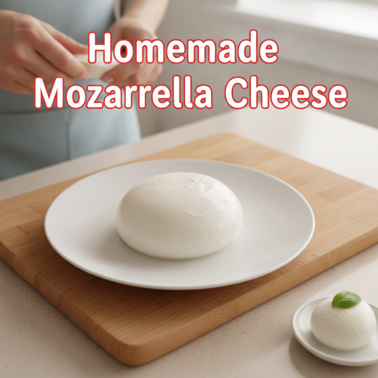 A large pristine ball of milky white mozzarella on a white plate with a smaller basil-garnished ball on a tiny saucer In