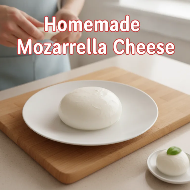 A large pristine ball of milky white mozzarella on a white plate with a smaller basil-garnished ball on a tiny saucer In