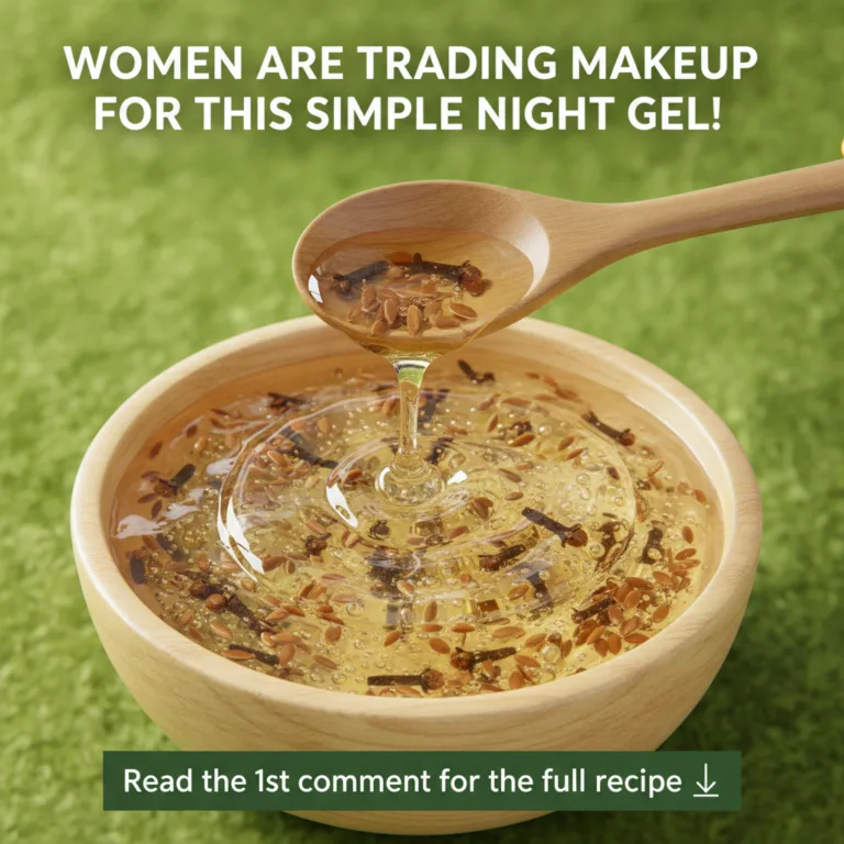 A close-up elevated top-down view of a wooden bowl filled with a translucent golden-yellow gel A wooden spoon is positio
