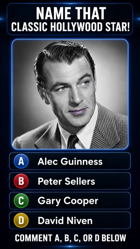 A black and white headshot of Gary Cooper looking distinguished His hair is neatly combed back and he is wearing a colla
