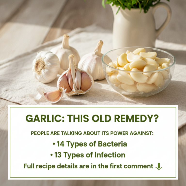 A rustic well-lit composition of garlic on a light beige linen cloth over a wooden surface Features whole garlic bulbs o