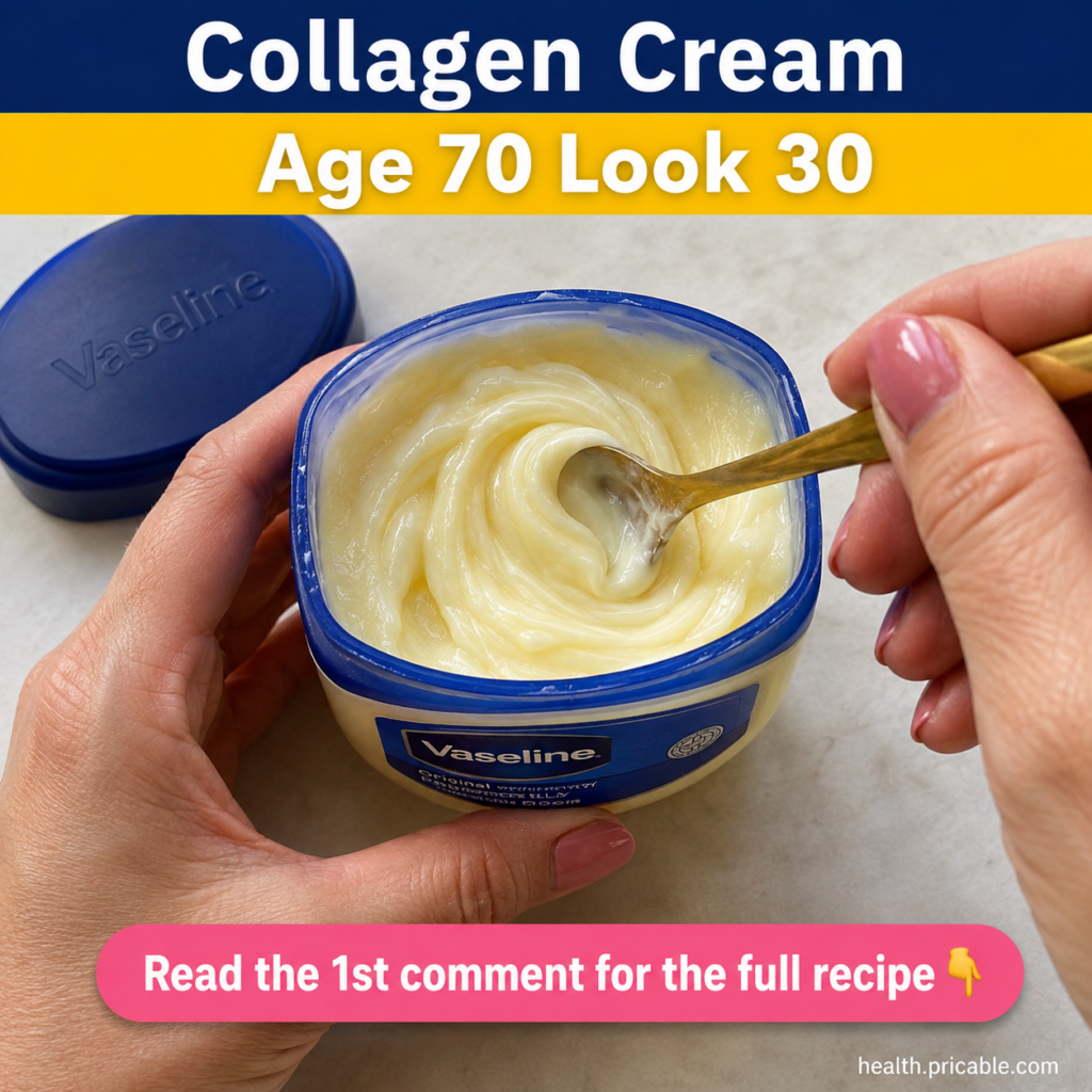 A hand stirring a yellowish creamy mixture in a tub of Vaseline with a small golden spoon