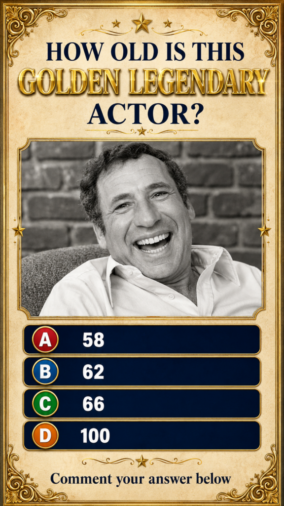 A vintage-style quiz image with a black and white portrait of a smiling older man in a gilded frame surrounded by text a