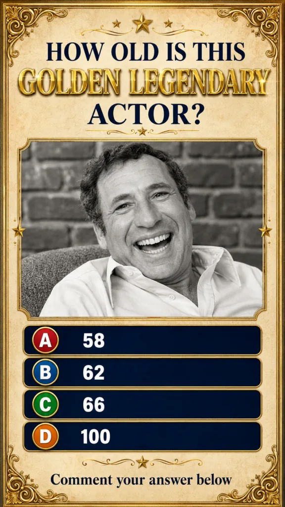 A vintage-style quiz image with a black and white portrait of a smiling older man in a gilded frame surrounded by text a