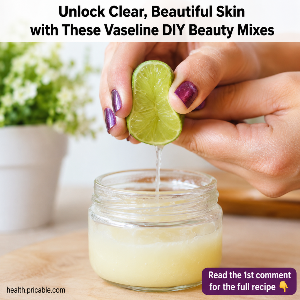 A person s hands squeezing fresh lime juice directly into a clear glass jar containing a yellowish creamy substance like
