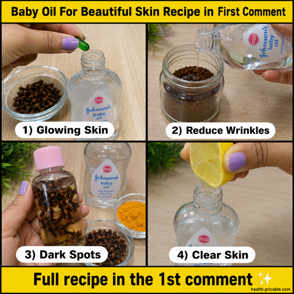 A hand mixing a clear gel-like substance Vaseline with a small amount of golden infused oil in a small glass jar with a