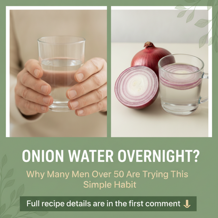 A collage image showing an older individual s hands holding a glass of water a still life of red onions and onion slices