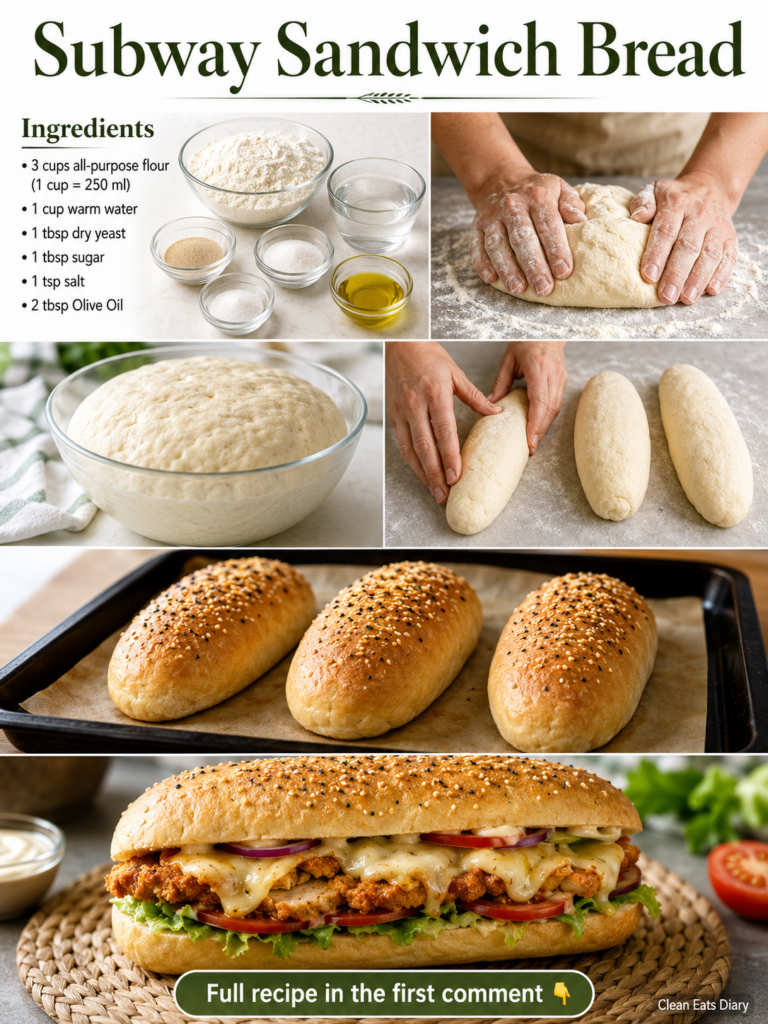 Golden brown freshly baked Subway-style sandwich bread rolls sprinkled with sesame seeds cooling on a wire rack with a c
