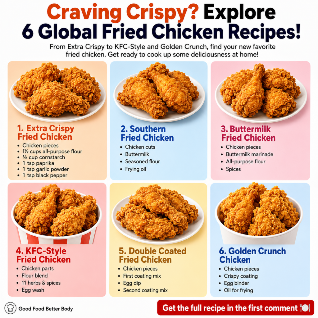 A plate of golden brown extra crispy fried chicken pieces possibly drumsticks and thighs with visible crunchy breading T
