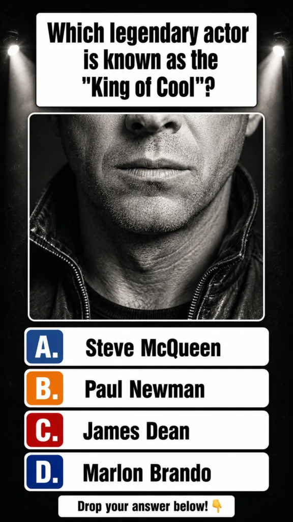 A black and white heavily cropped image of Steve McQueen s lower face showing stubble and the collar of a leather jacket