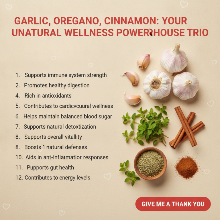 A visually appealing arrangement of garlic bulbs and cloves fresh and dried oregano cinnamon sticks and ground cinnamon 