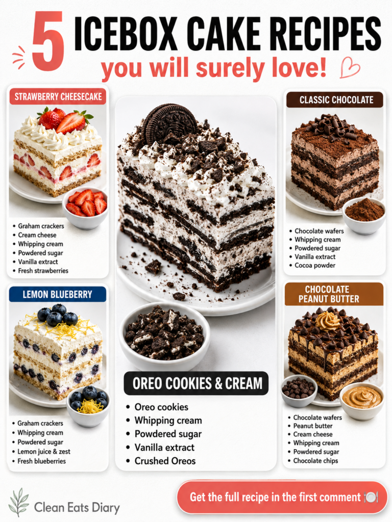 A slice of Oreo Cookies Cream Icebox Cake showing layers of crushed Oreo crust and white cream filling garnished with wh