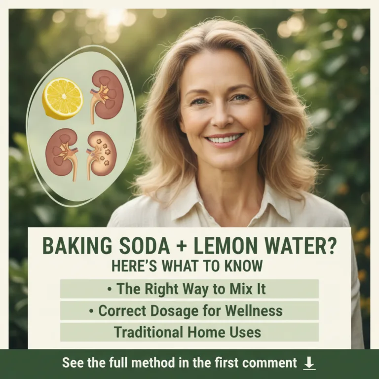 A glass of water with fresh lemon slices and a spoon with baking soda ready to be mixed