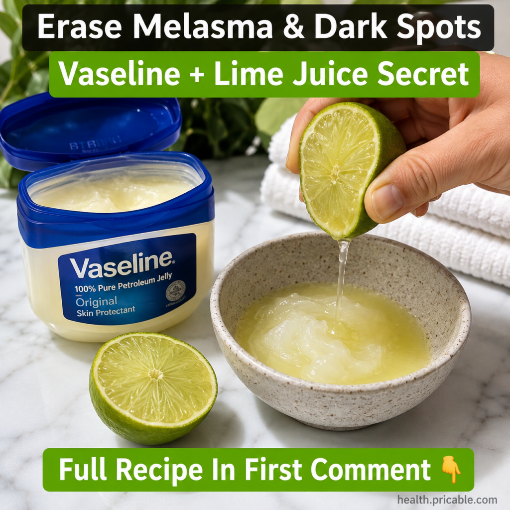 A small white bowl with a spoonful of Vaseline and a sliced lime next to it on a clean bright surface