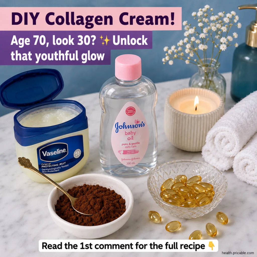 A woman gently applying a homemade cream to her face with a soft glowing complexion Ingredients like Vaseline baby oil a