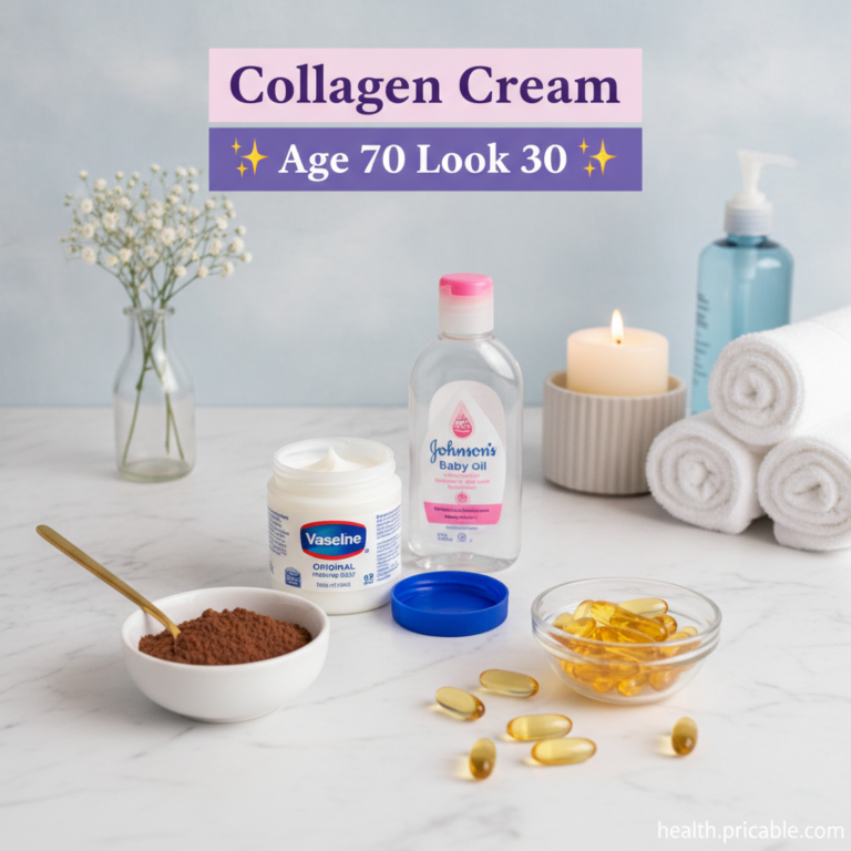 A still life image of a small elegant jar of homemade cream with ingredients like a tube of Vaseline a bottle of baby oi