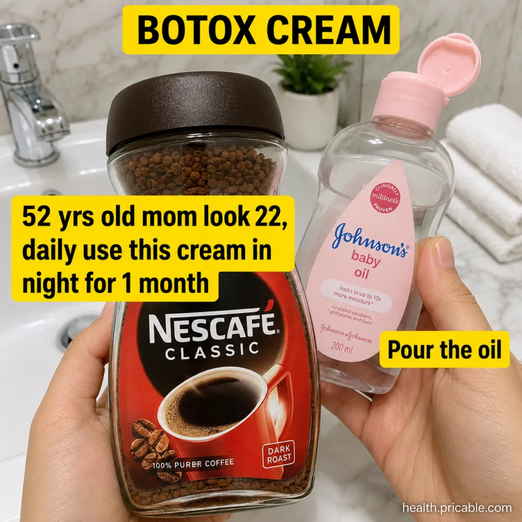 A woman applying a white creamy face mask to her clean face smiling gently The mask should look smooth and thick