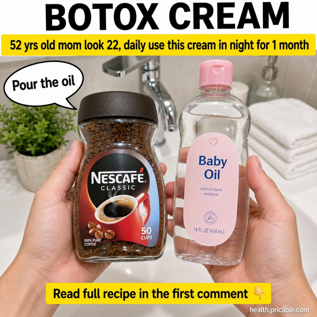 A top-down shot of a small bowl containing fine coffee grounds next to a bottle of baby oil ready to be mixed