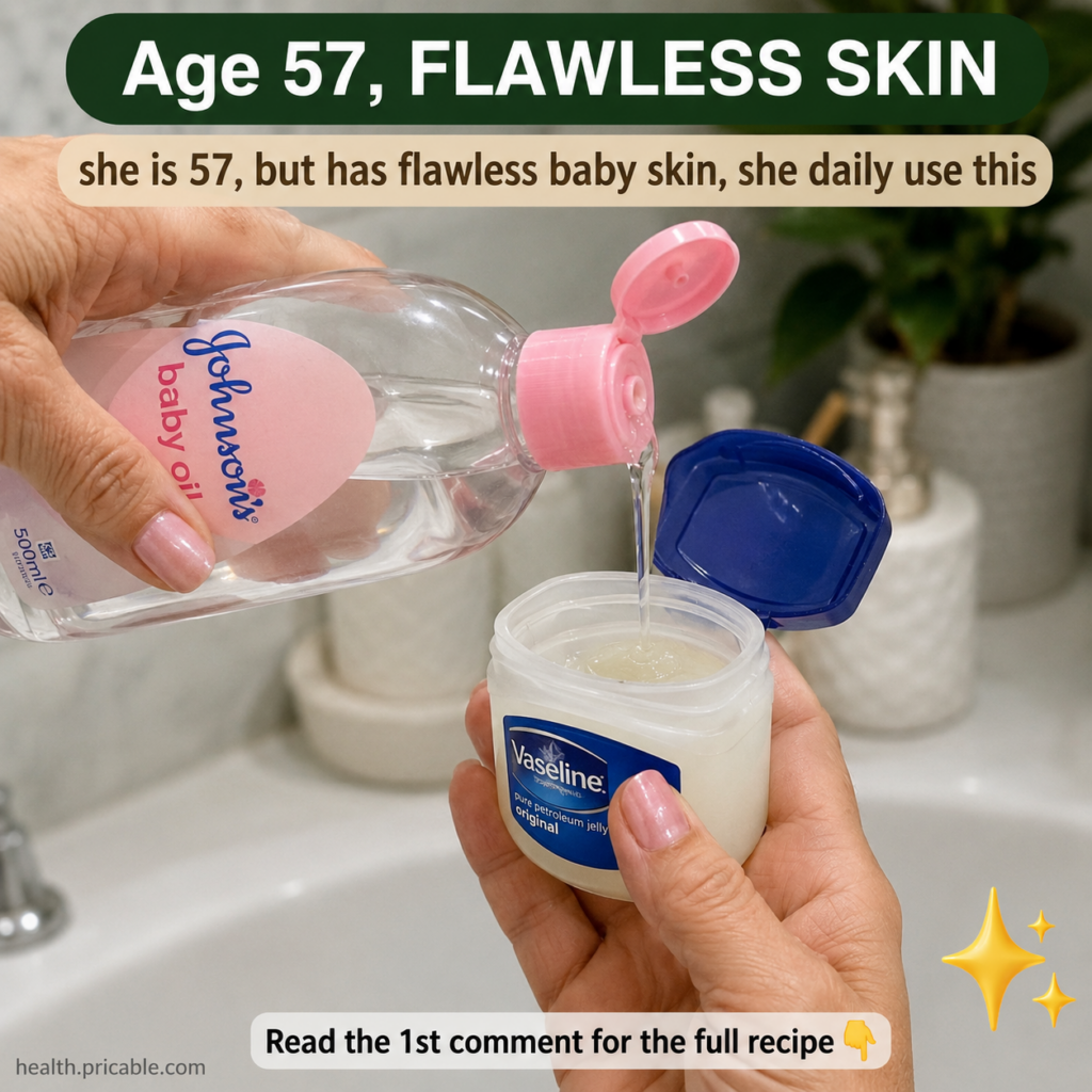A small clean bowl containing a mixture of Johnson s Baby Oil and Vaseline with a small spoon for mixing set against a s