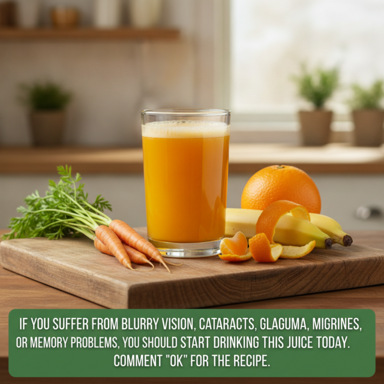 A vibrant fresh juice made from carrots oranges and bananas poured into a clear glass The ingredients whole carrots oran