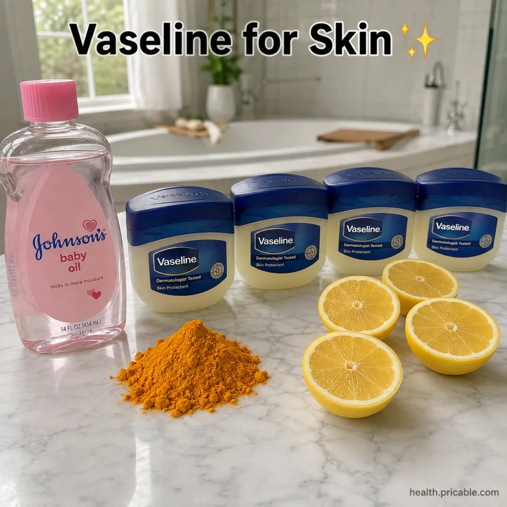 A small clear glass jar of a homemade off-white Vaseline anti-aging balm with a few natural ingredients like almond oil 