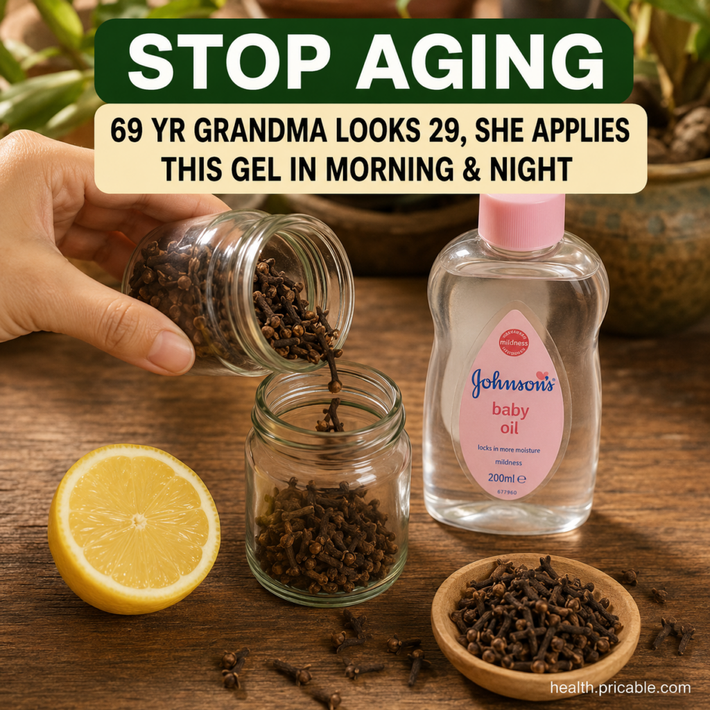 A vintage glass jar filled with a translucent homemade anti-aging gel placed on a rustic wooden surface with fresh aloe 