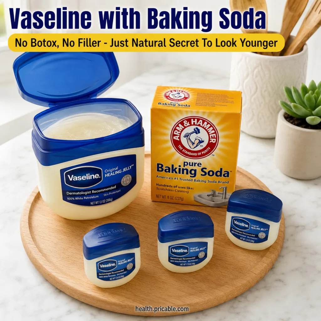 A small white bowl containing a creamy paste made of Vaseline and baking soda with a tiny spatula or spoon next to it Th