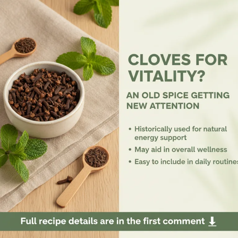 A man looking energetic and vibrant with a subtle background featuring cloves suggesting natural energy and vitality for