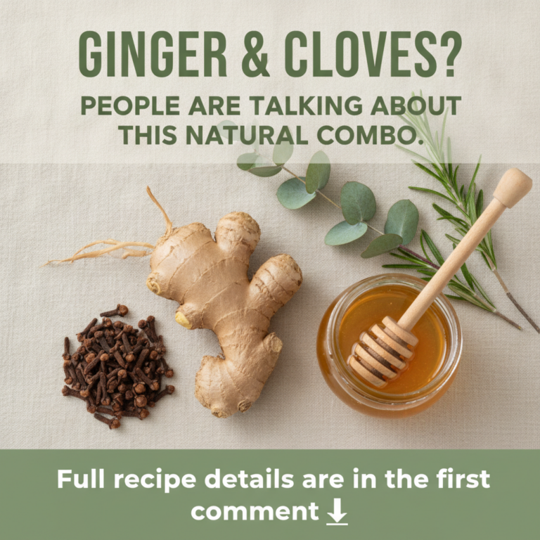 A warm and inviting scene featuring fresh ginger root whole cloves and a mug of steaming herbal tea suggesting natural w