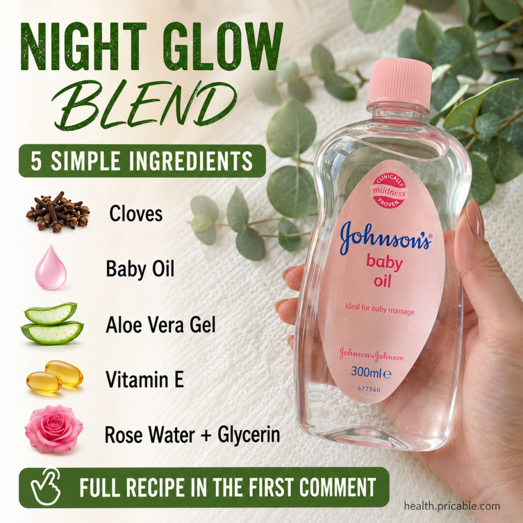 A woman waking up with radiant soft skin with a small jar of the Night Glow Blend on her bedside table