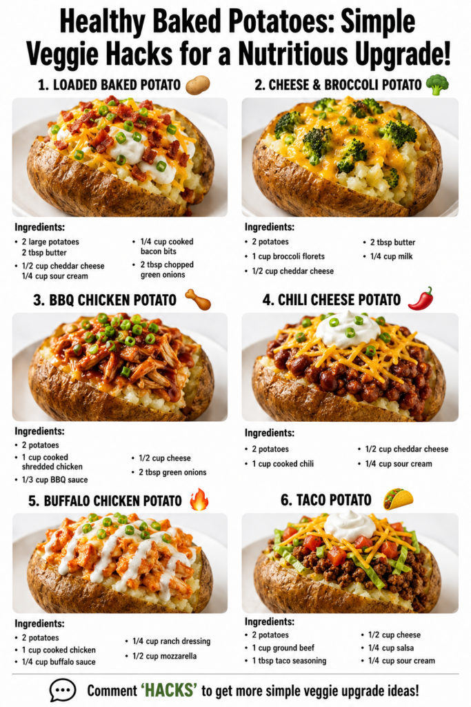 A visually appealing baked potato topped with an abundance of colorful healthy vegetables cheese and herbs presented on