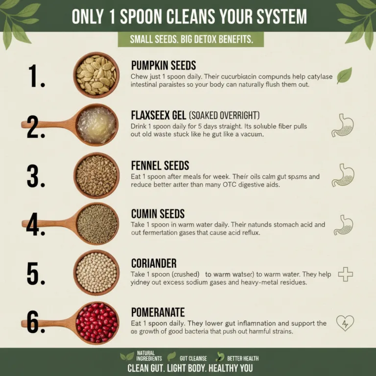 An assortment of six different seeds in small bowls or on a wooden spoon such as chia flax pumpkin hemp sunflower and po