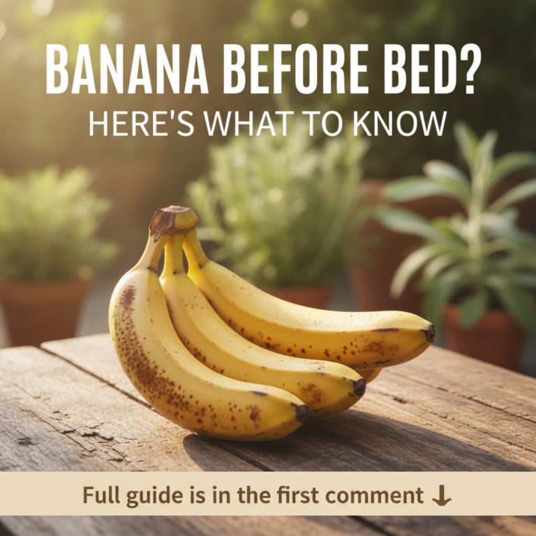 A person s hand reaching for a ripe banana on a bedside table in a softly lit cozy bedroom suggesting a calming nighttim