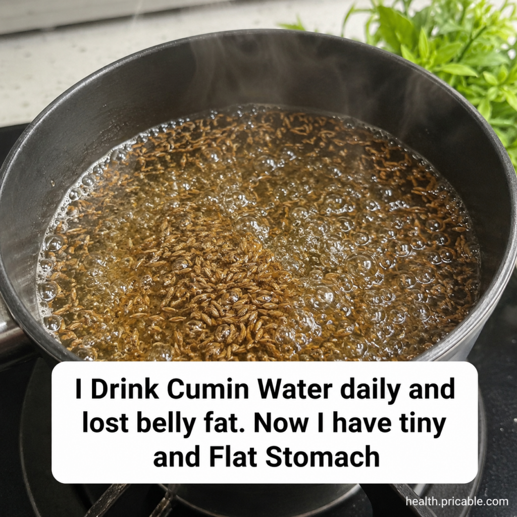 A glass of homemade cumin water with cumin seeds soaking in it next to a small bowl of dry cumin seeds