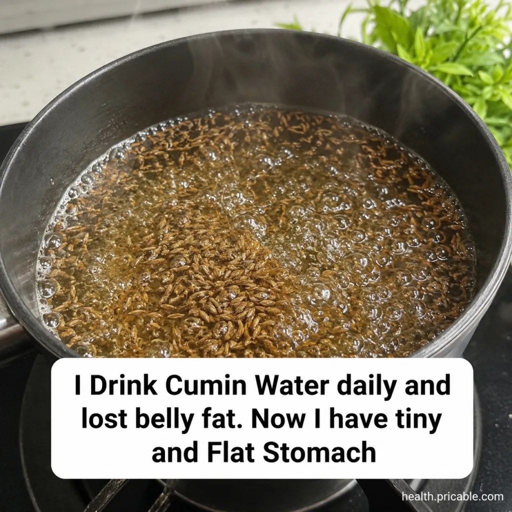 A glass of homemade cumin water with cumin seeds soaking in it next to a small bowl of dry cumin seeds