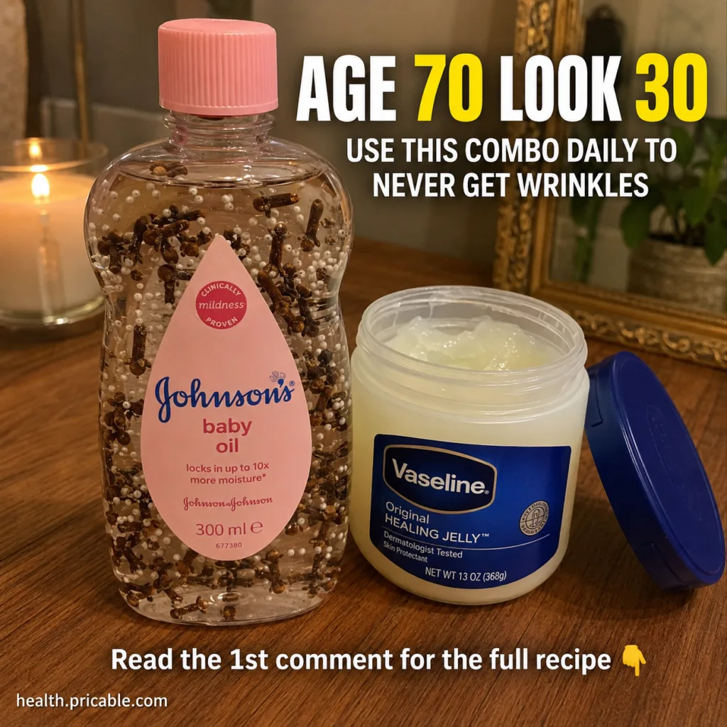 A woman in her 50s or 60s applying a creamy light-colored face mask to her clean face in a brightly lit bathroom She has