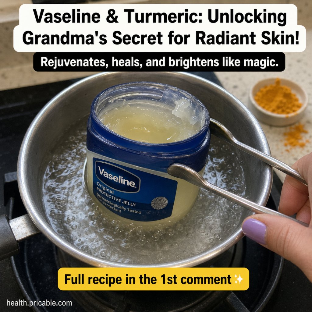 A small glass bowl containing a yellow paste made from Vaseline and turmeric with a small spoon next to it on a clean wh
