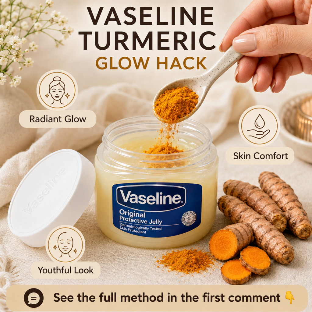 A small glass bowl containing a yellow paste made from Vaseline and turmeric with a small spoon beside it The background