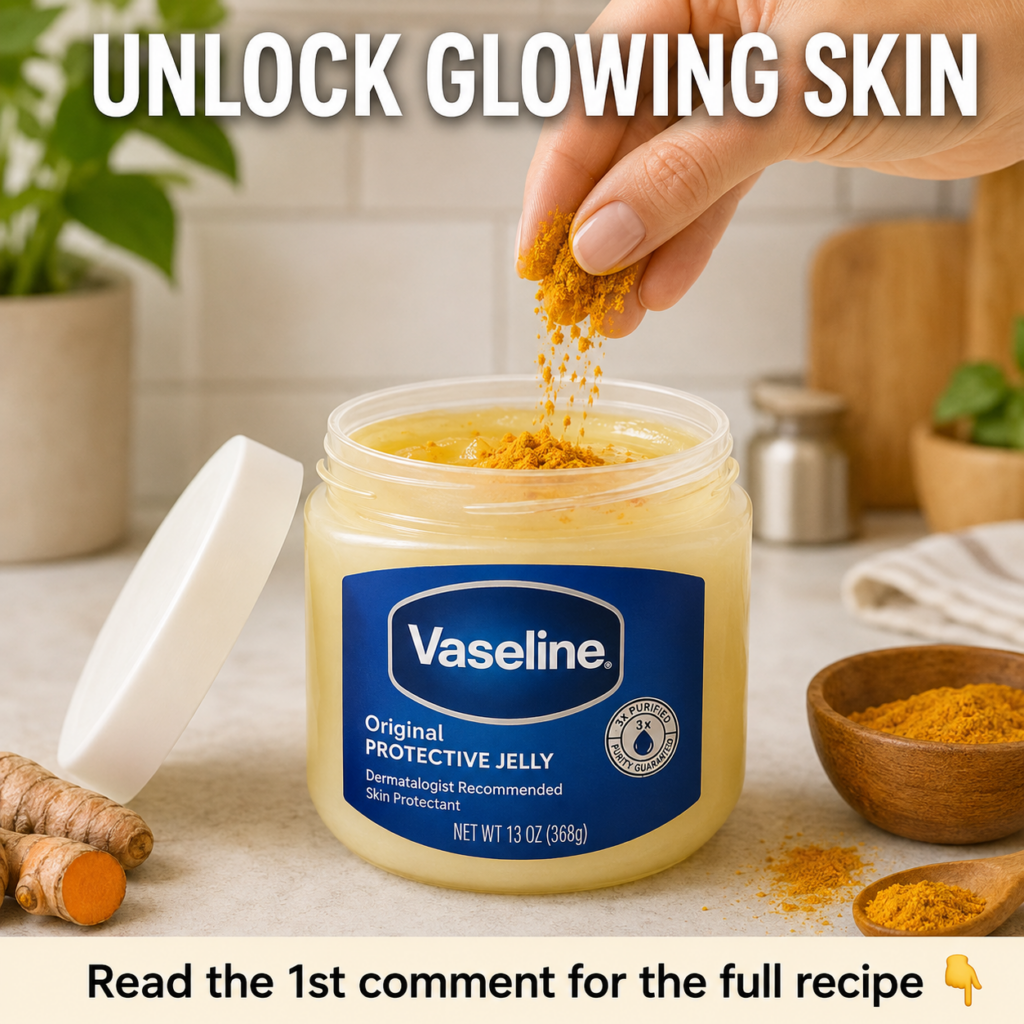 A close-up of a hand gently mixing Vaseline and ground nutmeg in a small ceramic bowl with a soft warm light emphasizing