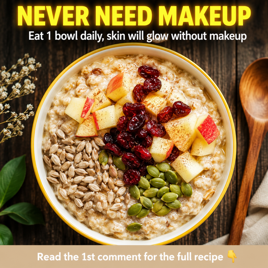 A beautiful appealing bowl of oatmeal topped with fresh fruits nuts and seeds suggesting a healthy and delicious meal th