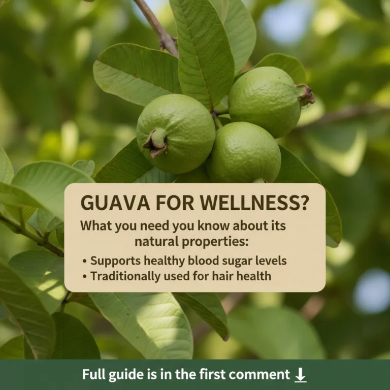 A vibrant healthy guava fruit possibly sliced to show its interior surrounded by subtle elements representing health wel