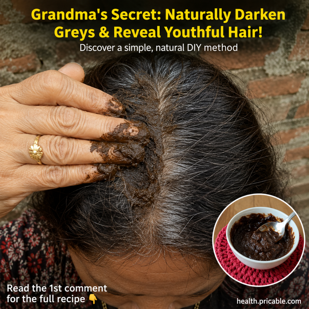 A person s hand applying a dark thick paste to their scalp targeting grey hair at the roots with a bowl of the paste vis