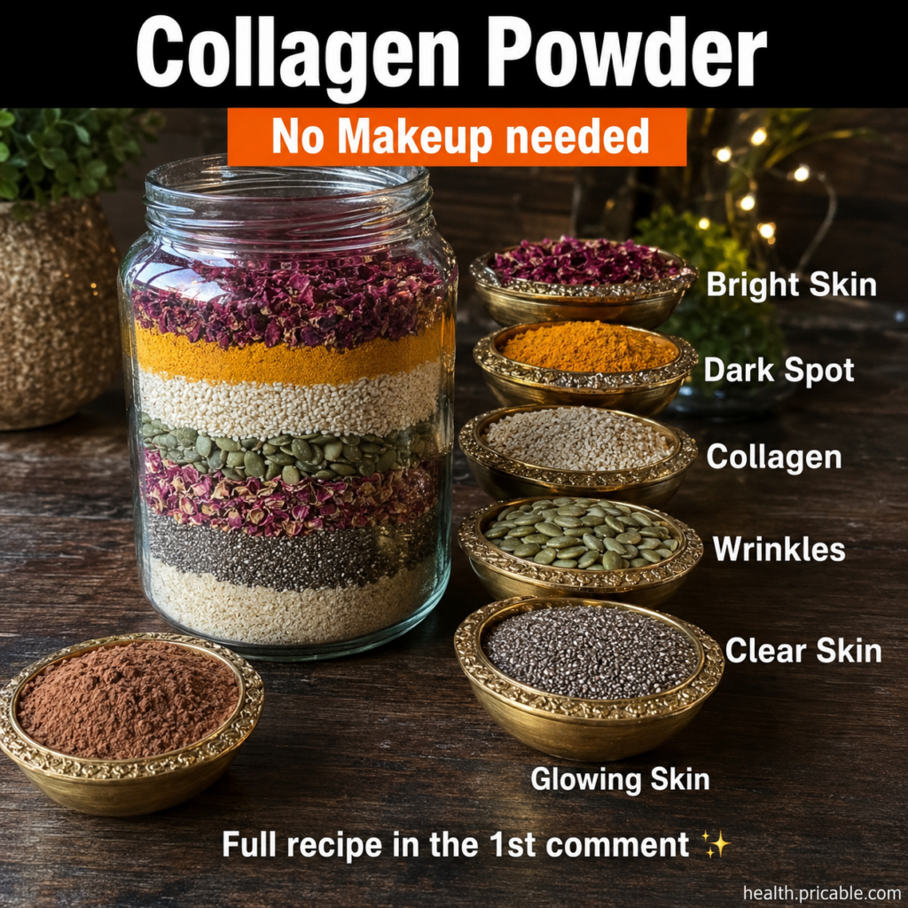 A beautiful arrangement of a large glass jar filled with colorful layered dry ingredients like dried rose petals turmeri