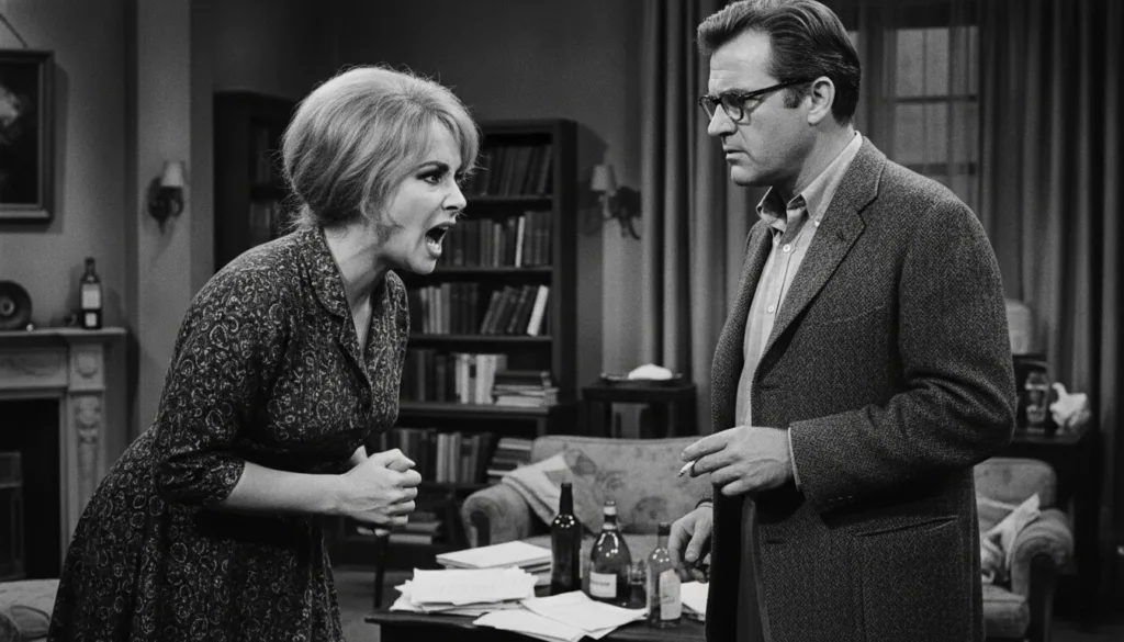 Elizabeth Taylor and Richard Burton in a dramatic scene from Who s Afraid of Virginia Woolf