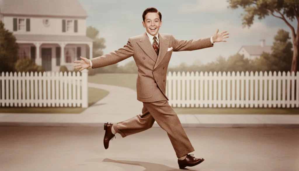 A real publicity photo of a young Mickey Rooney perhaps from the Andy Hardy series looking energetic and smiling