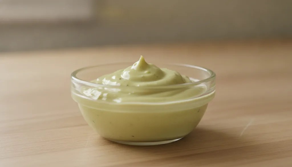 A close-up of a small bowl containing the mixed Vaseline lime and fenugreek paste ready for application