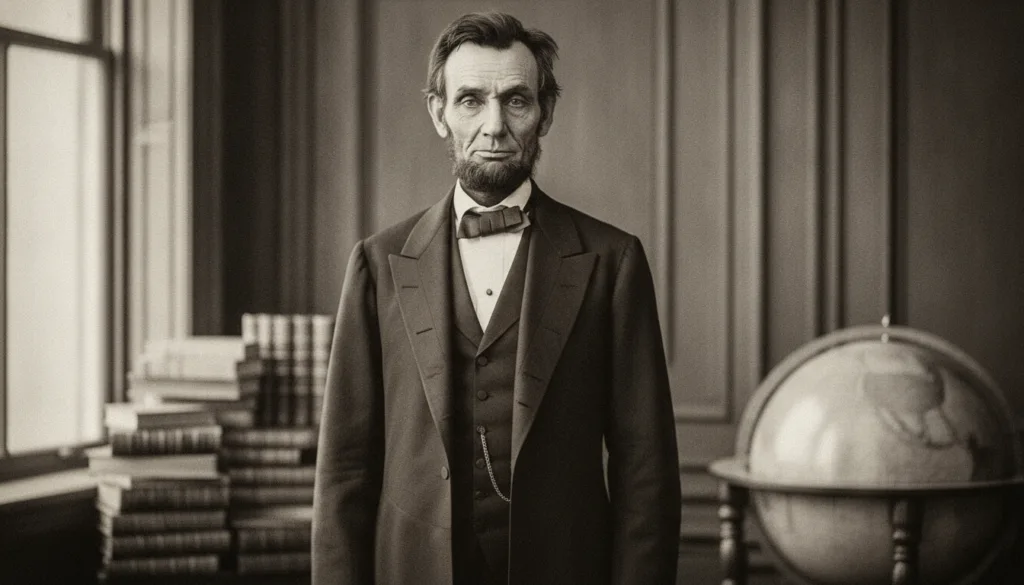 A formal classic portrait of Abraham Lincoln depicting his distinctive facial features and serious expression